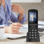 Mobiltelefon készülék Maxcom MM32D mobiltelefon asztali töltővel, egy sim-es, kártyafüggetlen, fekete
